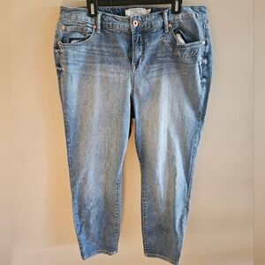 Torrid Girlfriend Follow Your Heart Embroidered Jeans 18R